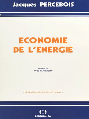 cover image of Économie de l'énergie